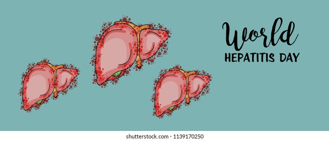 Vector illustration of a Banner for World Hepatitis Day with Text Space Background.