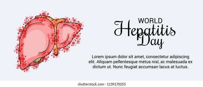 Vector illustration of a Banner for World Hepatitis Day with Text Space Background.