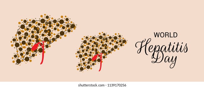 Vector illustration of a Banner for World Hepatitis Day with Text Space Background.