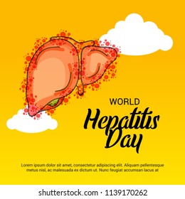Vector illustration of a Banner for World Hepatitis Day with Text Space Background.