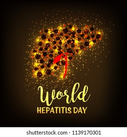 Vector illustration of a Banner for World Hepatitis Day with Text Space Background.