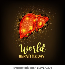 Vector illustration of a Banner for World Hepatitis Day with Text Space Background.