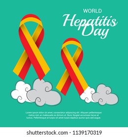 Vector illustration of a Banner for World Hepatitis Day with Text Space Background.