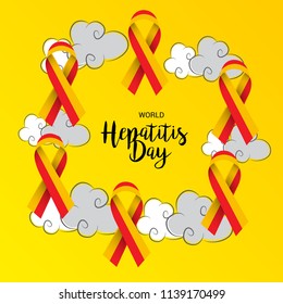 Vector illustration of a Banner for World Hepatitis Day with Text Space Background.