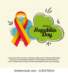 Vector illustration of a Banner for World Hepatitis Day with Text Space Background.