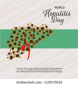 Vector illustration of a Banner for World Hepatitis Day with Text Space Background.
