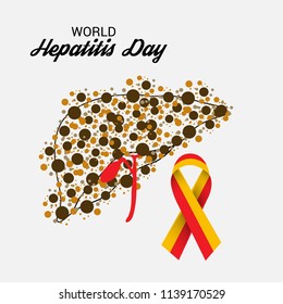 Vector illustration of a Banner for World Hepatitis Day with Text Space Background.