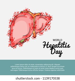 Vector illustration of a Banner for World Hepatitis Day with Text Space Background.