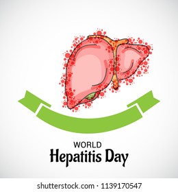 Vector illustration of a Banner for World Hepatitis Day with Text Space Background.