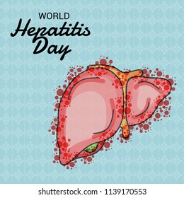 Vector illustration of a Banner for World Hepatitis Day with Text Space Background.