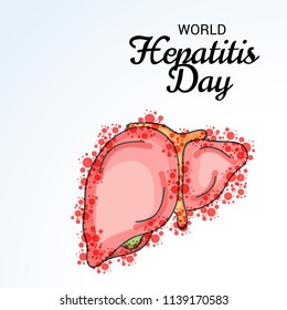 Vector illustration of a Banner for World Hepatitis Day with Text Space Background.