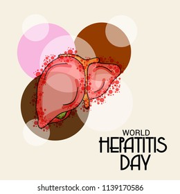 Vector illustration of a Banner for World Hepatitis Day with Text Space Background.