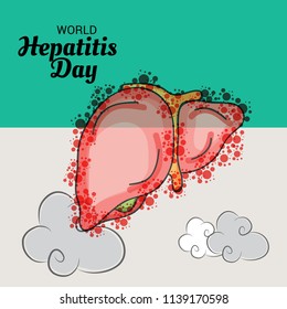 Vector illustration of a Banner for World Hepatitis Day with Text Space Background.