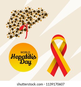 Vector illustration of a Banner for World Hepatitis Day with Text Space Background.