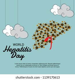 Vector illustration of a Banner for World Hepatitis Day with Text Space Background.