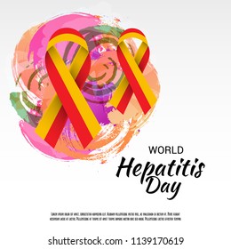 Vector illustration of a Banner for World Hepatitis Day with Text Space Background.