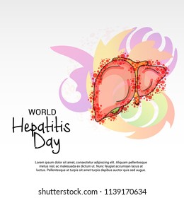 Vector illustration of a Banner for World Hepatitis Day with Text Space Background.