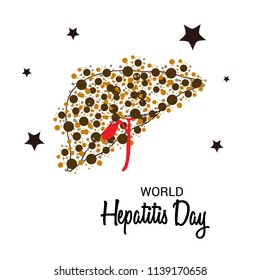 Vector illustration of a Banner for World Hepatitis Day with Text Space Background.