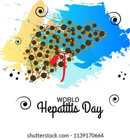 Vector illustration of a Banner for World Hepatitis Day with Text Space Background.