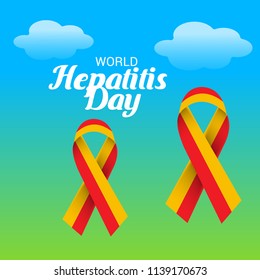 Vector illustration of a Banner for World Hepatitis Day with Text Space Background.