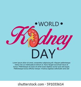 Vector illustration of a Banner For World Kidney Day.