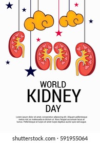 Vector illustration of a Banner for World Kidney Day.