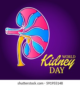 Vector illustration of a Banner for World Kidney Day.