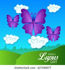 Vector illustration of a Banner for World Lupus Day.