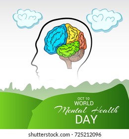 Vector illustration of a Banner for World Mental Health Day.