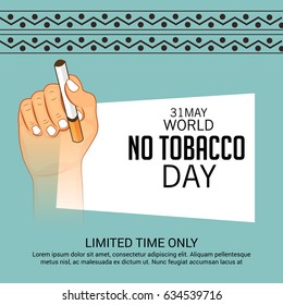 Vector illustration of a Banner for World No Tobacco Day.