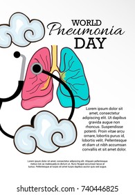 Vector illustration of a Banner for World Pneumonia Day.