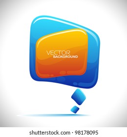 Vector illustration of banner in yellow and blue color, isolated on white. can be use as label, tag, icon and button.