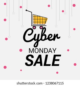 Vector illustration of a Banner/Background for Cyber Monday Sale.