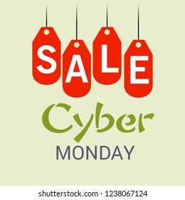 Vector illustration of a Banner/Background for Cyber Monday Sale.