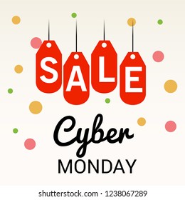 Vector illustration of a Banner/Background for Cyber Monday Sale.