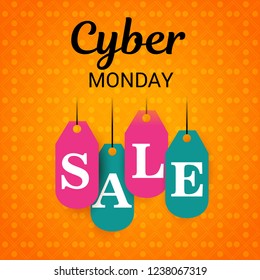 Vector illustration of a Banner/Background for Cyber Monday Sale.