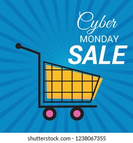 Vector illustration of a Banner/Background for Cyber Monday Sale.