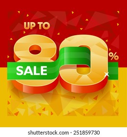  Vector illustration for banners about discounts, sales and promotions in the shops at a discount of 80%