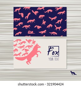 Vector illustration, banners with foxes and pattern with foxes .Banners.