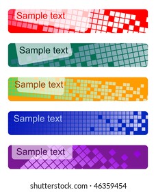 Vector illustration of banners with squares