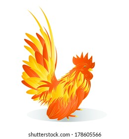 Vector illustration of Bantam golden and orange on a white background 