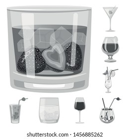 Vector illustration of bar beverage and shaker logos. Collection of bar and restaurant stock symbol for web.