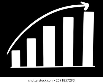 Vector Illustration of Bar Chart Growth with Upward Arrow – Business Success Concept