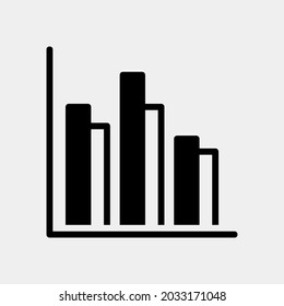 Ilustración vectorial del icono del gráfico de barras en estilo sólido para cualquier proyecto, uso para presentación de aplicaciones móviles del sitio web