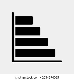 Vector illustration of bar chart icon in solid style for any projects, use for website mobile app presentation