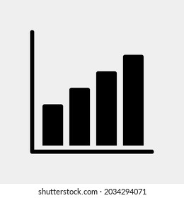 Vector illustration of bar chart icon in solid style for any projects, use for website mobile app presentation