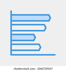 Vector illustration of bar chart icon in blue style for any projects, use for website mobile app presentation