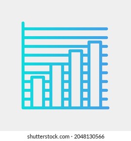 Vector illustration of bar chart icon in gradient style for any projects, use for website mobile app presentation