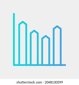 Vector illustration of bar chart icon in gradient style for any projects, use for website mobile app presentation