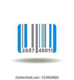 Vector illustration of bar code. Icon of shopping identification datum product. Symbol of barcode.
